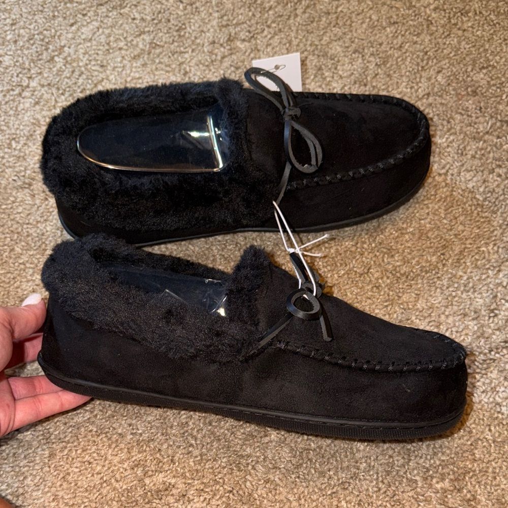 Sonoma Black Faux-Suede Women's Slip-On Moccasin Loafers